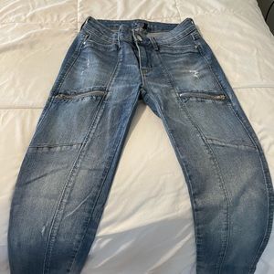 Distressed zipper detail skimmers from WHBM